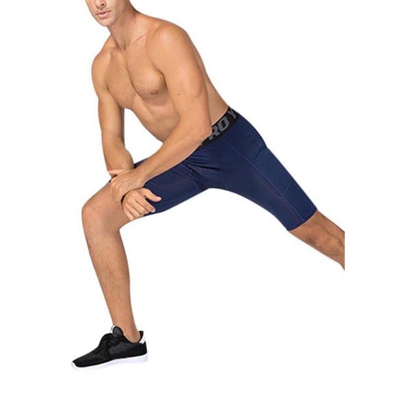 Ochine Men's Biker Shorts Cool Dry Stretch Soft Compression Shorts Performance Tights Short Athletic Pants with Phone Pocket for Running Cycling Workout Running Sports, S-2XL