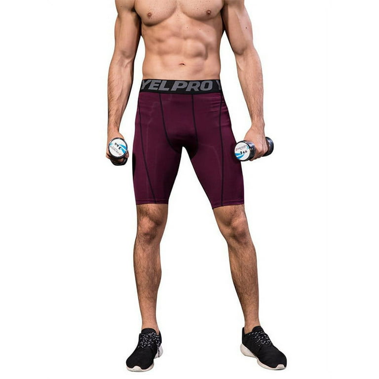 Ochine Men s Compression Shorts Quick Dry Funny Letter Performance Tights Short Pants Athletic Leggings for Running Workout Running Sports S 2XL