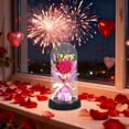 thumbnail image 1 of Ochine Rose Flower Gifts for Women, Valentine's Day Gift for Women, Eternal Artificial Rose Preserved Flower in Glass Dome LED Light Forever Flower Gift for Wife Women Mom Girlfriend Grandma, 1 of 7