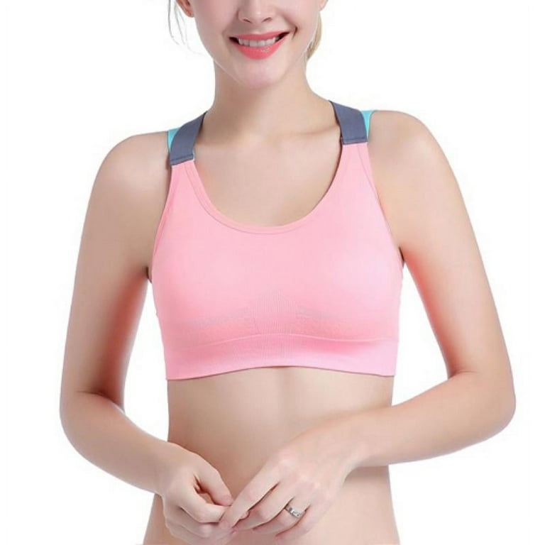 Ochine Strappy Sports Bra for Women Girls Comfort Wireless Seamless Padded  Racerback T Shirt Bras Quick Dry Activewear for Fitness Gym Workout