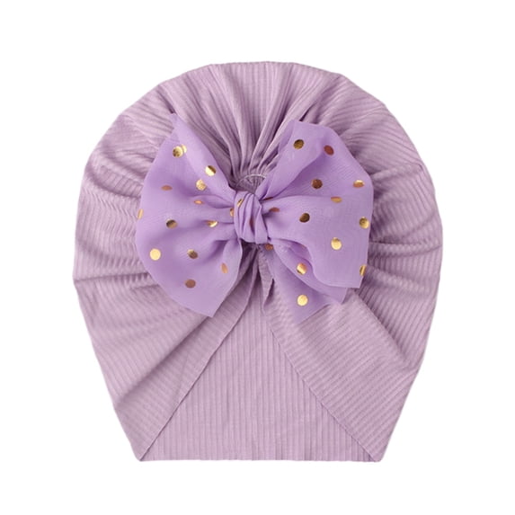 Ochine Super Soft Elastic Cap Solid Nursery Hospital Turban Hat Cap Beanie Bonnet with Big Bow for Baby Girls Toddlers Newborns Infants