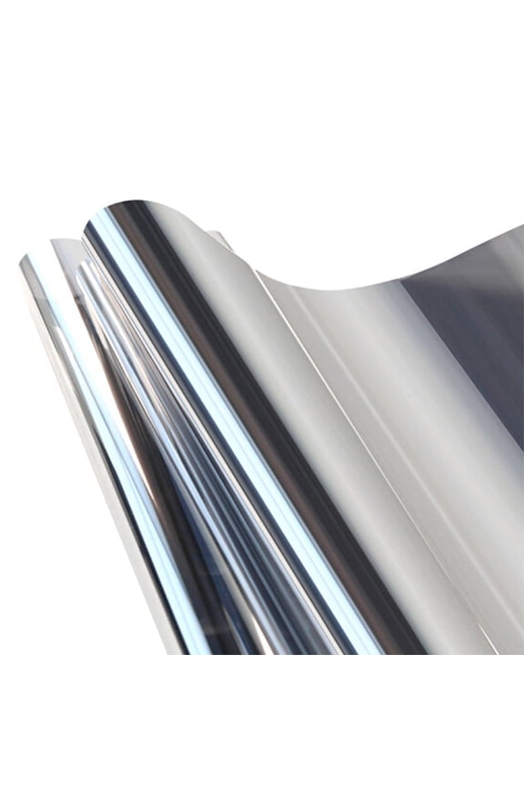 Window Film One Way Daytime Privacy Mirror Tint Treatments UV Heat Control Vinyl Stickers Sun Block Glass Paper Door Covering Reflective Static Cling (Silver)