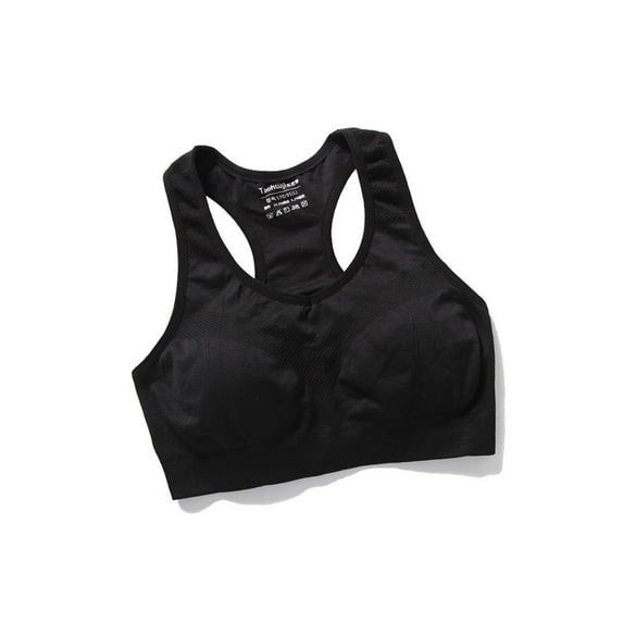 Ochine Women's Sports Bra Bandeau Padded Wireless Racerback Bra Removable Cup Comfy Seamless Stretch Tube Top T Shirt Bra for Gym Yoga Fitness Everyday Sleeping Vocation, M-L