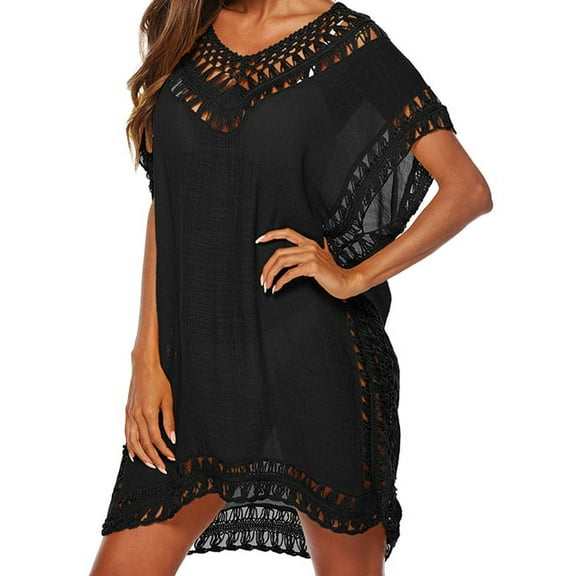 Ochine Women's Swimsuit Beach Crochet Cover Up Shirt Bikini Beachwear Bathing Suit Beach Dress, Average Size
