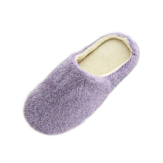 Ochine Womens Plush Furry Fur Velet Soft Sole Anti-Slip Close Toe Comfy Slippers House Shoes Slip On Flat Sandals Bedroom Indoor Outdoor, Size 6-11.5