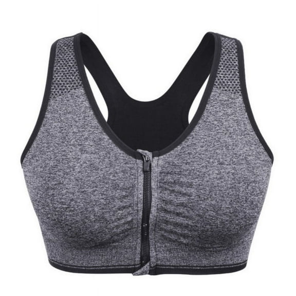 Ochine Zipper Front Closure Push Up Racerback Yoga Sports Bras for Women,Comfortable Wirefree Post-Surgery Bra