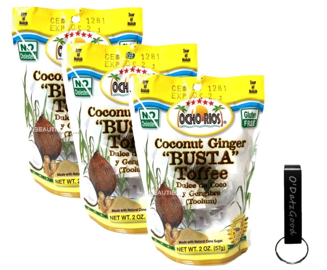 Ocho Rios Busta Toffee 2 oz  (57g) Pack of 3 Packaged w/ ODatzGood
