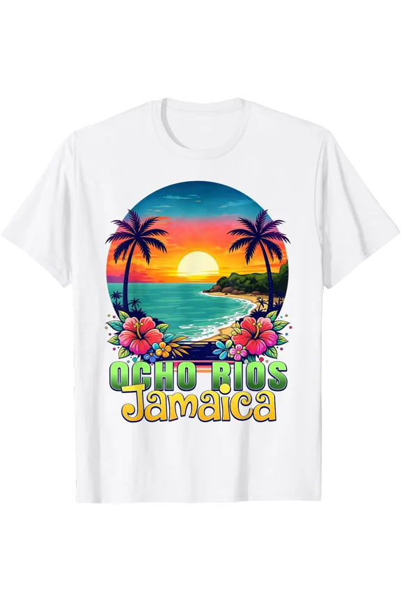 Ocho Rios Jamaica Beach Tropical Sunset Summer Vacation T-Shirt, Unisex T-Shirt