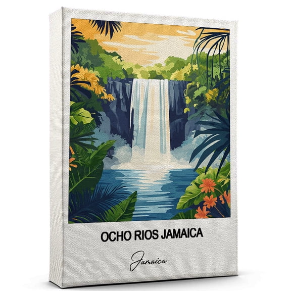 Ocho Rios Jamaica Travel Poster Canvas Jamaica Canvas Unique Gift Idea for Home, Office, or Living Space