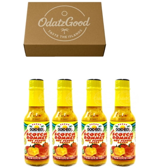 Ocho Rios Scotch Bonnet Sauce 5.5oz (156ml) 4-Pack Product of St. Lucia Curated & Packaged by ODatzGood
