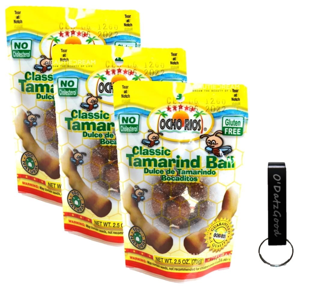 Ocho Rios Tamarind Ball 2.5 oz  (70g) Pack of 3 Packaged w/ ODatzGood