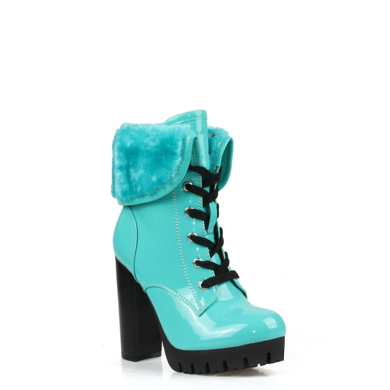 Teal booties heels sale