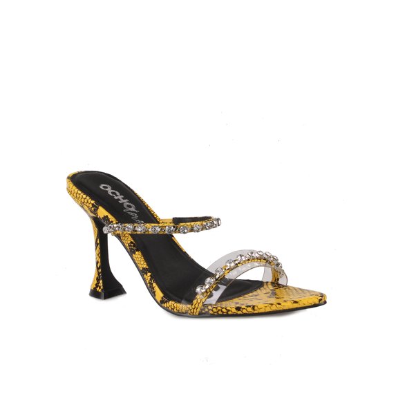 Ochotoros Slip on Women's Open toe Heels in Yellow