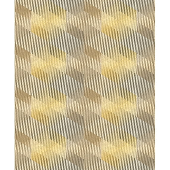 Ochre 3D Rhombus Stripe Geometric Wallpaper R8102