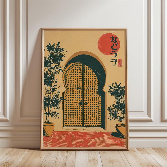 Ochre Arch Door Poster, Unframed Paper Poster 8x10in