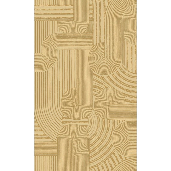 Ochre Intertwined Geometric Bohemian Wallpaper R8423