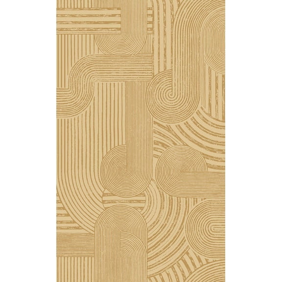 Ochre Intertwined Geometric Bohemian Wallpaper R8423