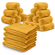 Moonlight20015 Wholesale Fleece Throw Blankets 20-Packs All-Season Soft Plush Throw for Charity, Shelter, Home Washable, Lightweight & Cozy Ochre 50"x60"
