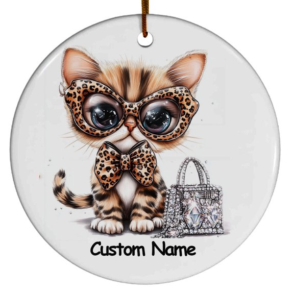 OciCat Ornament, Christmas Ornament 2025, Personalized Ornament with Name, Gifts for Cat Mom, Cat Dad, Gift for Cat Lovers, Cat Ornament 2025