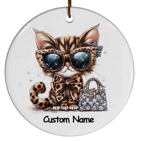 OciCat Ornament, Christmas Ornament 2025, Personalized Ornament with Name, Gifts for Cat Mom, Cat Dad, Gift for Cat Lovers, Cat Ornament 2025