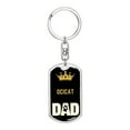 thumbnail image 1 of Ocicat Cat Dad King Keychain Stainless Steel or 18k Gold, 1 of 10