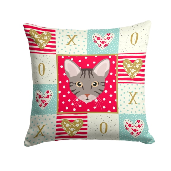 Ocicat Cat Love Fabric Decorative Pillow
