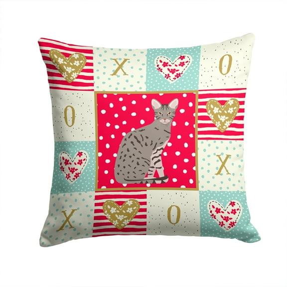 Ocicat Cat Love Fabric Decorative Pillow