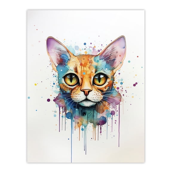 Ocicat Lovers Gift Watercolour Pet Portrait Painting Artwork Unframed Wall Art Print Poster Home Decor Premium