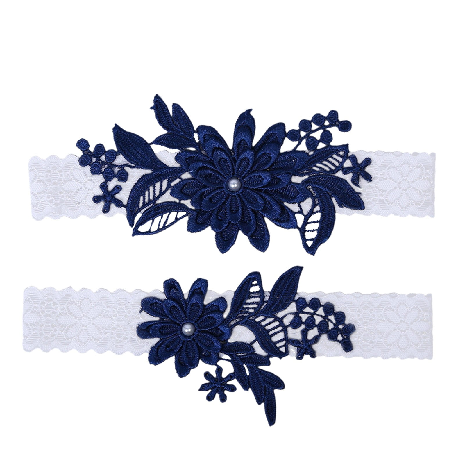 Ociviesr Bride Wedding Garter White Lace Floral Garters Bowknot Stretch Leg Garter Set Bridal