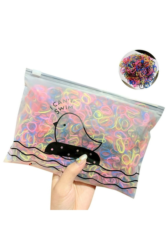 Colorful Girl Band Pack Band Hair Rubber Disposable / Elastic 1000 Fashion Kids Hair Accessories Little Girls Hair Color Bead Hair Ties