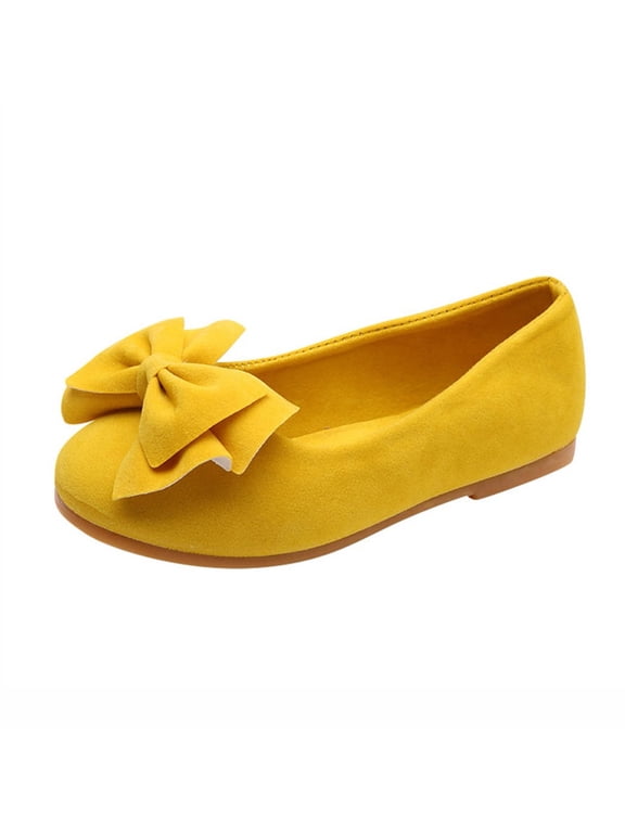 Kid Girls Solid Bowknot Student Single Soft Dance Princess Shoes Size 9 Toddler Girl Shoe 6 Wide Toddler Shoes Girl