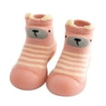 thumbnail image 1 of Ociviesr Kids Toddler Boys Girls Cartoon Striped Warm Knit Soft Sole Rubber Shoes Socks Slipper Stocking Boys Slippers Size 6-7 Big Boys Big Slippers, 1 of 4