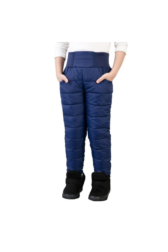 Little Girls Boys Solid Snow Pants Thick Winter Warm Kids Pants Girl Activewear Clothes Snow Wear Outfits Boys Snow Suits 5/6 5t Snowsuit Boys