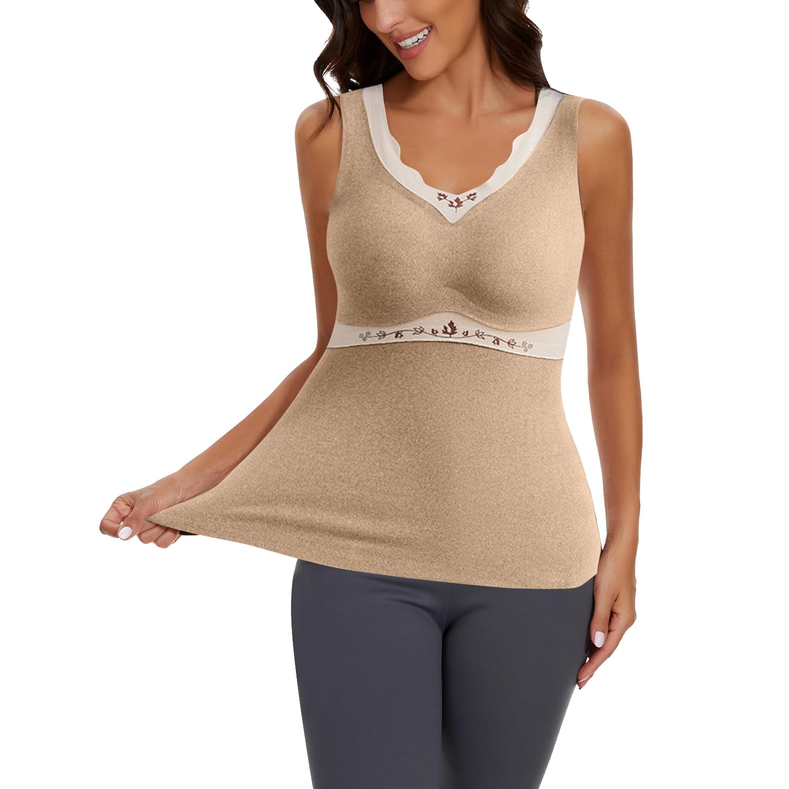 Ociviesr Thermal Underwear Tank Tops Lined Base Layer Cold Weather