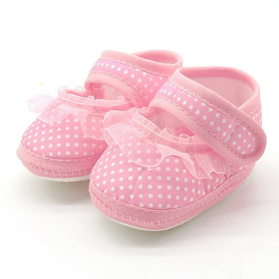 Ociviesr Warm Girls Sole Dot Prewalker Soft Lace Flats Shoes Casual Shoes Little Girls Tennis Shoes Toddler Tennis Shoes Size 6