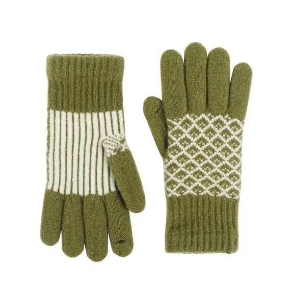 Ociviesr Winter Knitted Gloves Stretchy Full Fingers Gloves For Men Women Or Mittens for Women Cold Weather Heated Gloves Mittens Toddler