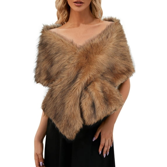 Ociviesr Women Elegant Bridal Wedding Plush Long Shawl Stole Wrap Scarf Keep Warm Clothing Accessories Scarf Scarf Sweater Wraps with Sleeves Formal Cover up for Evening Dresses