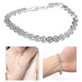 thumbnail image 1 of Ociviesr Women'S 925 Silver Hollow Chain Bracelet Charm Wrist Bangle Clasp Gift Silver Jewelry, 1 of 8
