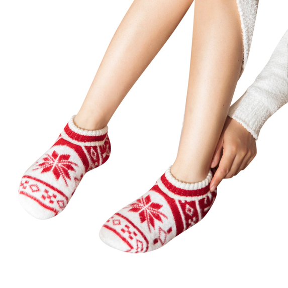 Ociviesr Womens Non Slip Slipper Socks Winter Warm Soft Cozy Fuzzy Lined Home Socks Christmas Sock Pack Women plus Size Socks for Women
