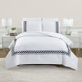 thumbnail image 1 of Dee Ocleppo Embroidered Cable Border White/Navy 3-Piece Hotel Style Comforter Set, Full/Queen, 1 of 5