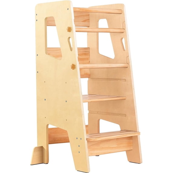Ocodile Toddler Standing Tower - Safe Montessori Step Stool - Varnished