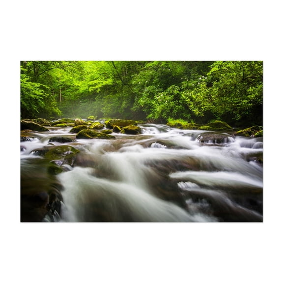Oconaluftee River Cascades 02 - North Carolina Photography Unframed Wall Art Print 24 x 36 inches