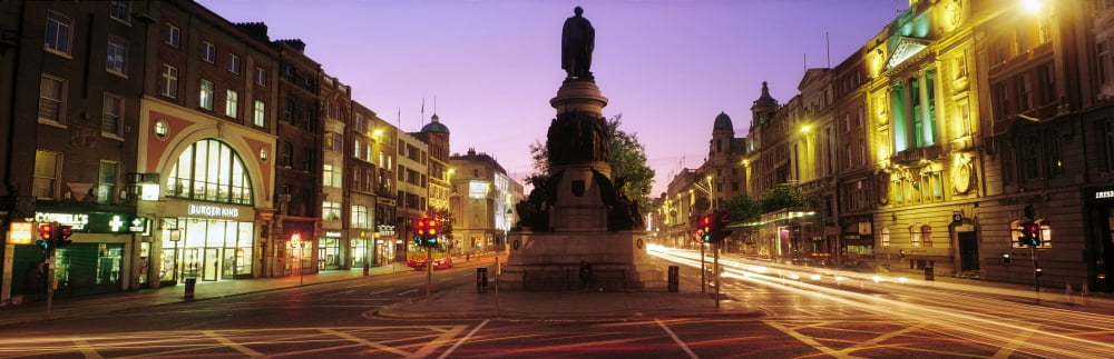 Oconnell Street Dublin Ireland Canvas Art - The Irish Image Collection Design Pics (34 x 11)