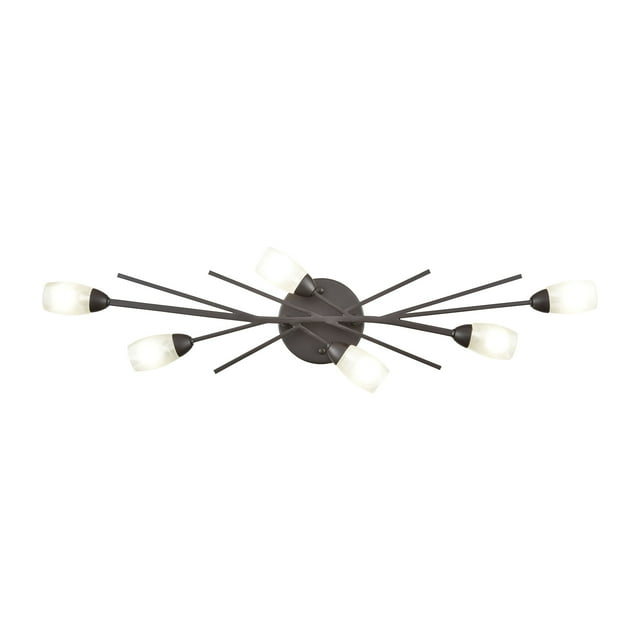 Ocotillo 6-Light Vanity Light in Oil Rubbed Bronze with Frosted Glass
