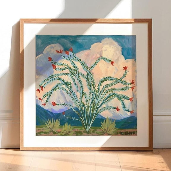 Ocotillo Cactus Big Bend National Park Wall Art Print, West Texas Landscape, Living Room And Gallery Wall Decor