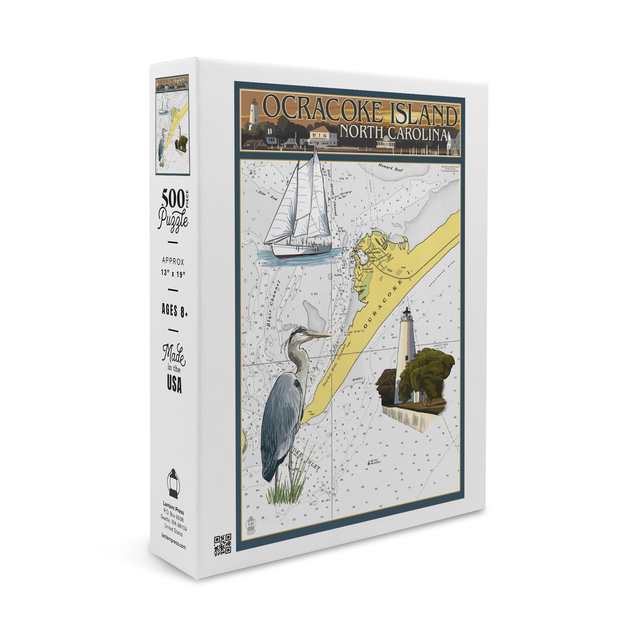 Ocracoke Island, North Carolina, Nautical Chart (19x27 inches, Premium