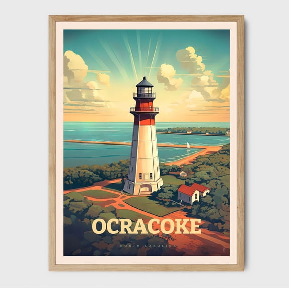 Ocracoke North Carolina Airbnb Trendy Travel Wall Art 2, Unframed Paper Poster 8x10in