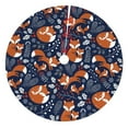 Ocsxa 36" Christmas Tree Skirts Cute Foxes Print Christmas Decorations