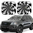 Ocsxa 3D Vortex Illusion Print Car Windshield Sun Shade, 2Piece