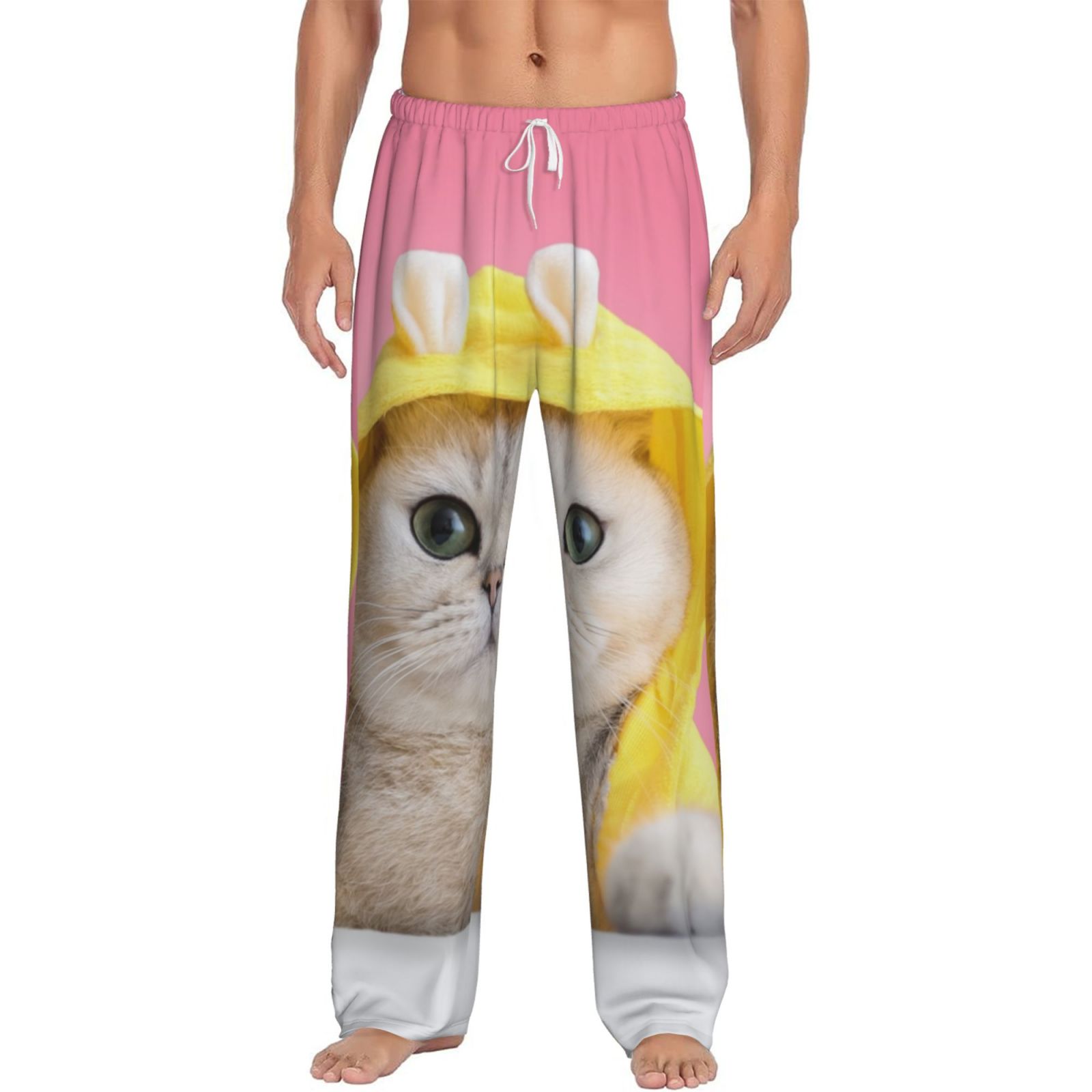 Ocsxa A Funny Cat Print Adult Sleep Lounge Pajama Pants,Super Soft Men